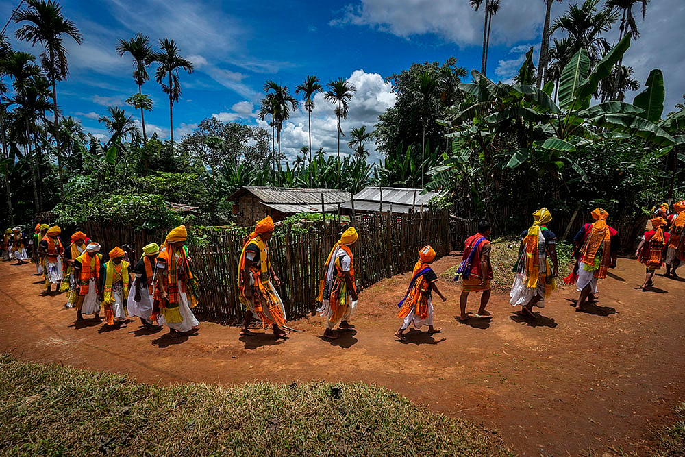 India Tiwa tribals Wanchuwa festival at Assam Karbi Anglong_8 - | Photo: AP/Anupam Nath